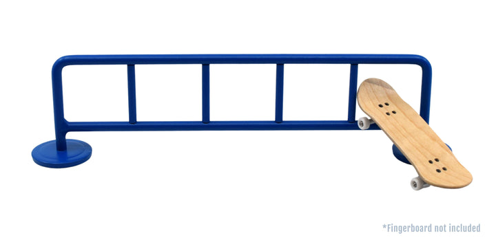 Teak Tuning Bike Rack Style Fingerboard Rail, 10" Long - Steel Construction - Cobalt Blue