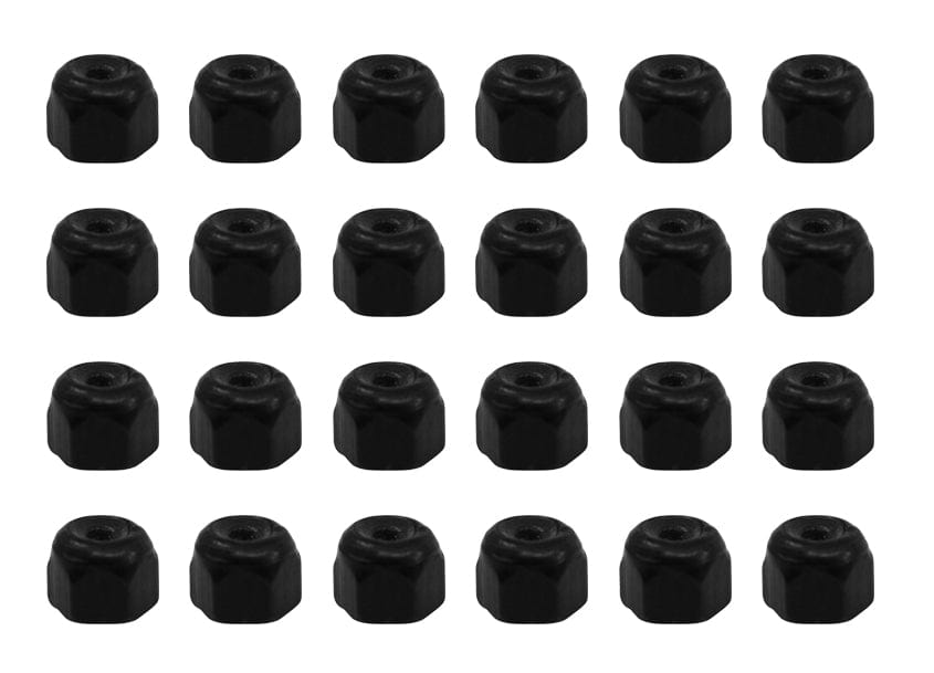 Teak Tuning Professional Nylon Insert Lock Nuts (Black) 24 pack