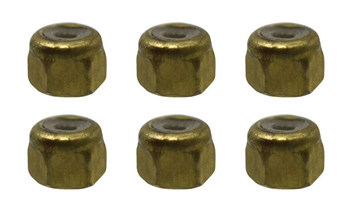 Teak Tuning Professional Nylon Insert Fingerboard Lock Nuts (Gold Colorway) 6 pack
