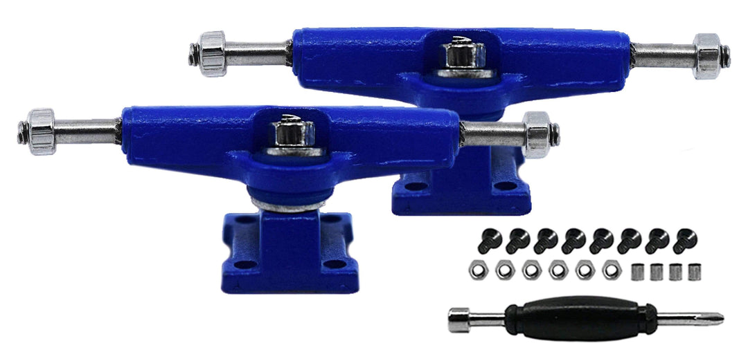 Teak Tuning Fingerboard Spacer Trucks with Standard Tuning, Blue - 32mm Width