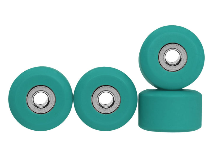 Teak Tuning Apex 71D Urethane Fingerboard Wheels, New Street Shape, Ultra Spin Bearings - Teak Teal Colorway - Set of 4