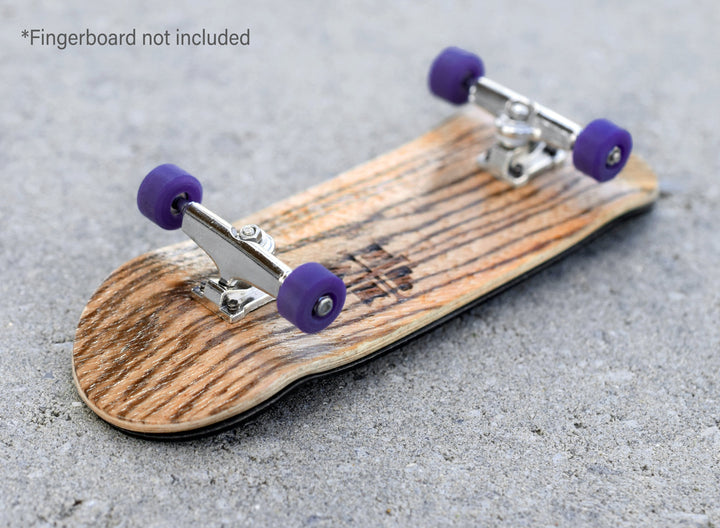 Teak Tuning Apex 61D Urethane Fingerboard Wheels, New Street Shape, Ultra Spin Bearings - Grape Colorway - Set of 4