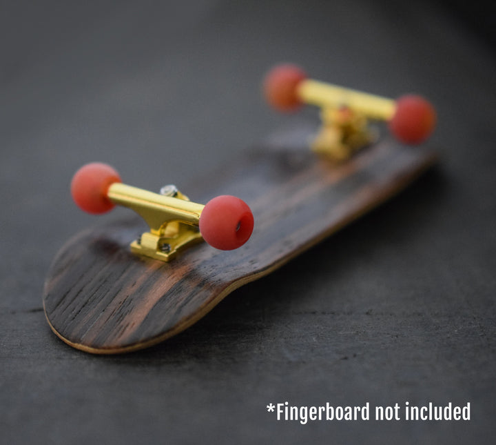 Teak Tuning Apex 61D Urethane Fingerboard Wheels, Globe Shape, ABEC-9 Stealth Bearings - Mars Colorway - Set of 4