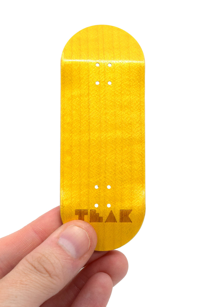 Teak Tuning PROlific Wooden 5 Ply Fingerboard Deck 35x95mm - Banana Yellow - with Color Matching Mid Ply
