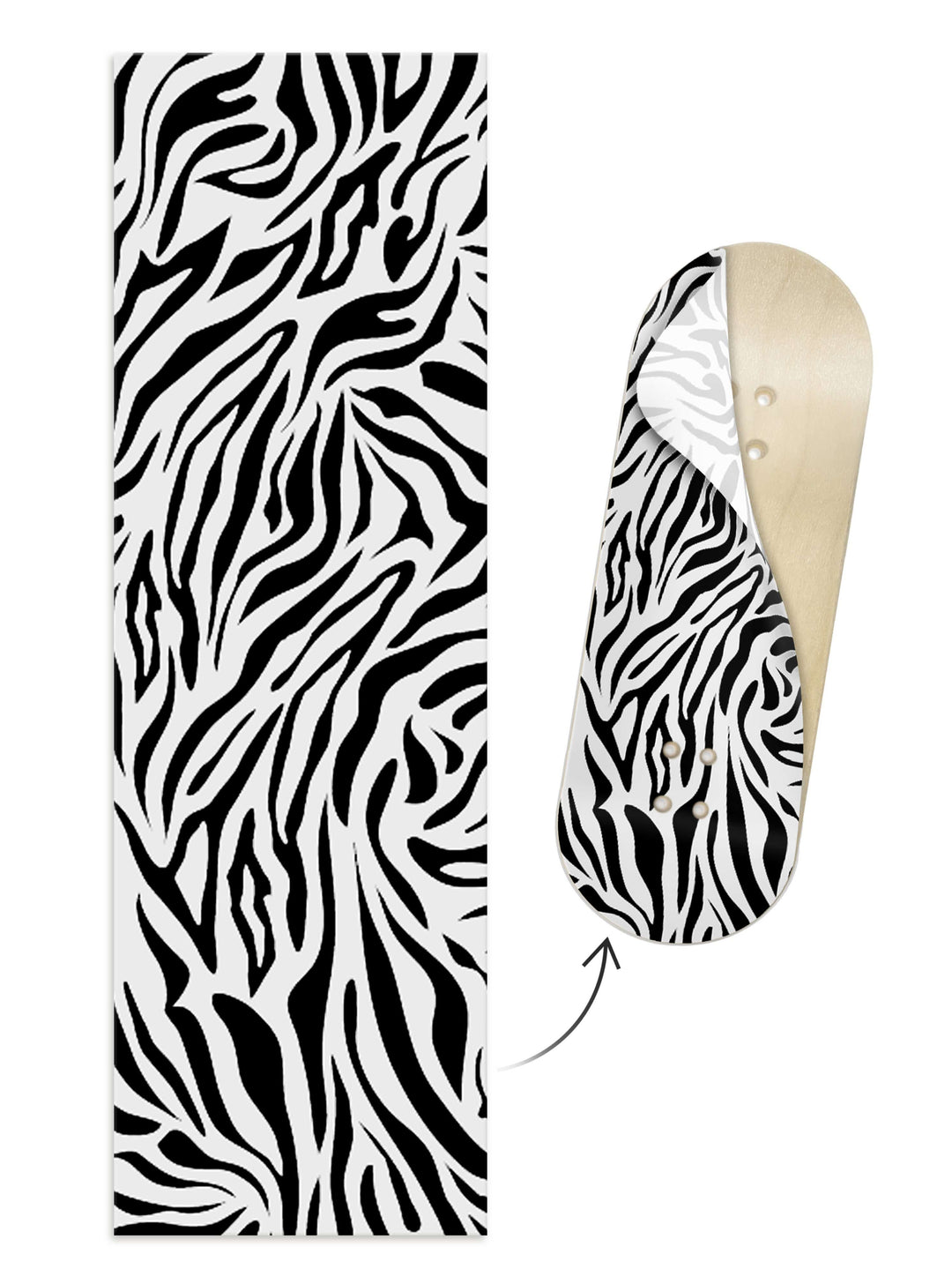 Teak Tuning "Zebra Print Colorway" ColorBlock Fingerboard Deck Wrap - 35mm x 110mm