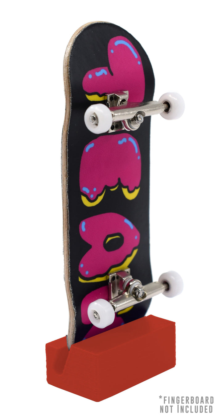 Teak Tuning Fingerboard Display Stand - Rectangle Edition - Red Chili Pepper Colorway