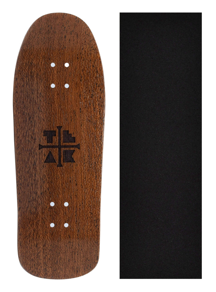 Teak Tuning Carlsbad Cruiser Wooden Fingerboard Deck, "Leather Bound Book" - 34mm x 100mm