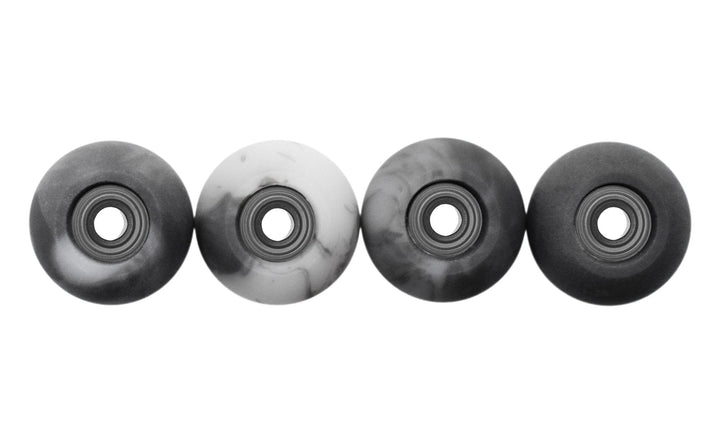 Teak Tuning Apex 61D Urethane Fingerboard Wheels, Globe Shape, ABEC-9 Stealth Bearings - Luna Colorway - Set of 4