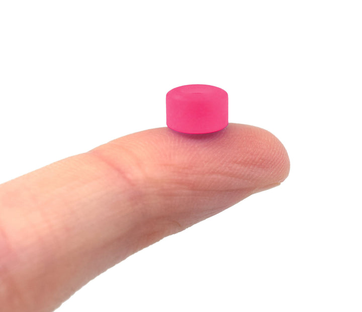 Teak Tuning Apex 61D Urethane Fingerboard Wheels, New Street Shape, Ultra Spin Bearings - Pink Glow Colorway - Set of 4