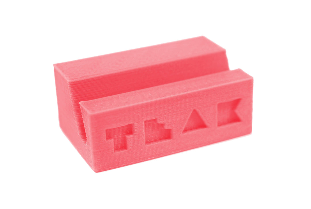 Teak Tuning Fingerboard Display Stand - Rectangle Edition - Bubblegum Colorway