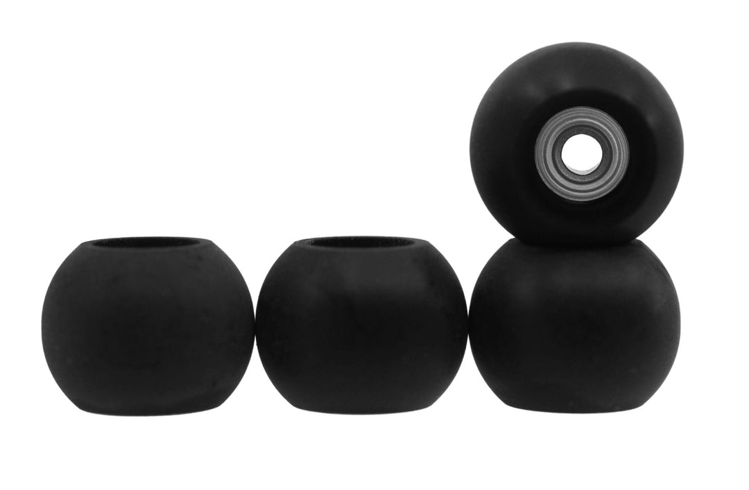 Teak Tuning Apex 61D Urethane Fingerboard Wheels, Globe Shape, ABEC-9 Stealth Bearings - Black Hole Colorway - Set of 4