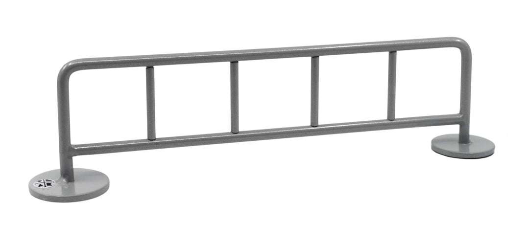 Teak Tuning Bike Rack Style Fingerboard Rail, 10" Long - Steel Construction - Silver Grey