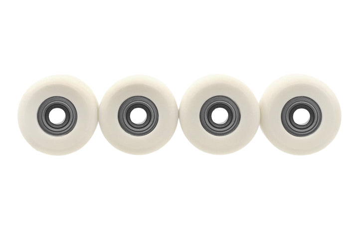 Teak Tuning Apex 71D Urethane Fingerboard Wheels, Mini "Shorty" Shape, Premium ABEC-9 Stealth Bearings - Cream Colorway - Set of 4