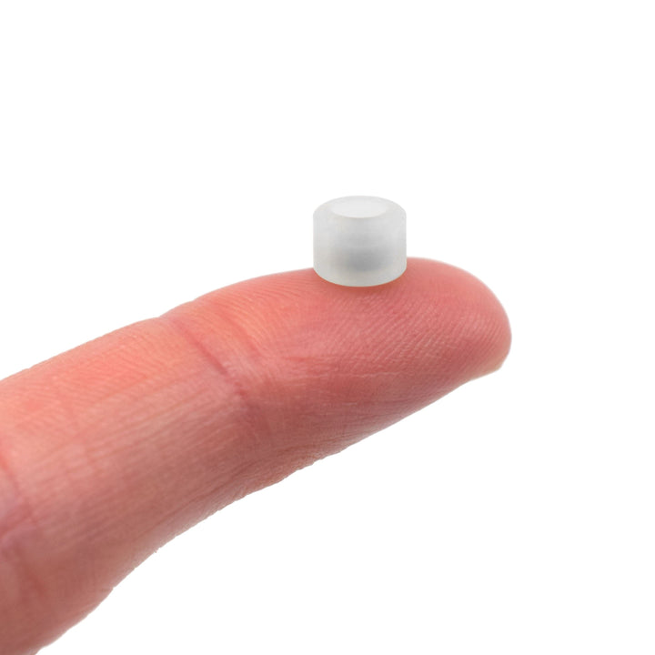 Teak Tuning Apex 85D Performance Plastic Fingerboard Wheels, Mini "Shorty" Shape - Premium ABEC-9 Stealth Bearings - Ice Colorway - Set of 4