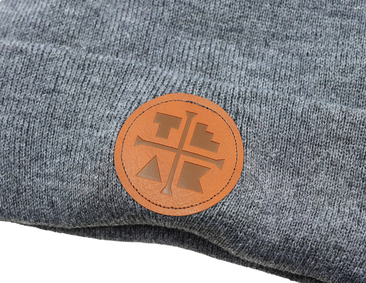 Teak Tuning Limited Edition Beanie "Heather Gray" Edition with Teak Tuning Faux Leather Patch
