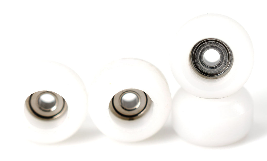 Teak Tuning CNC 100D Polyurethane Fingerboard Bearing Wheels, White - Set of 4 White