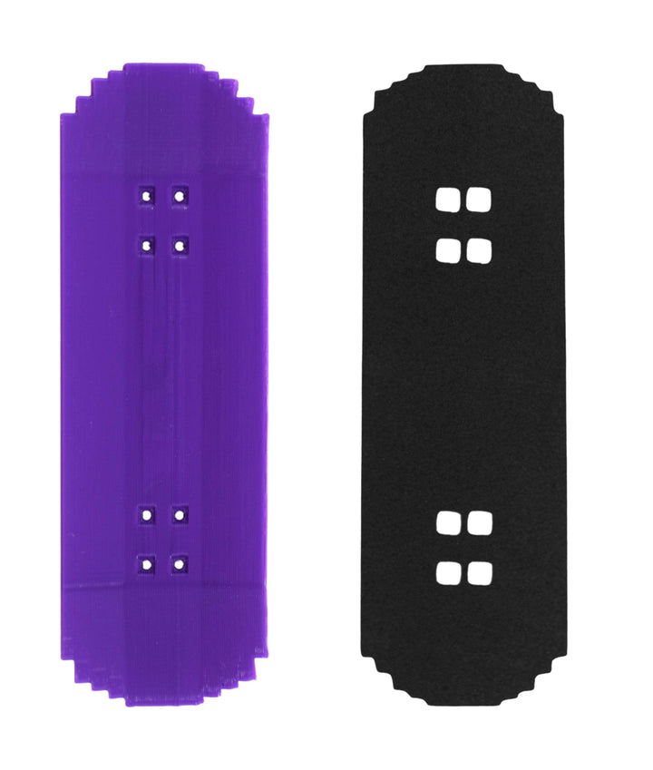 Teak Tuning Fingerboard Pixelated Poly Deck, "Power Up Purple" - 32mm x 100mm