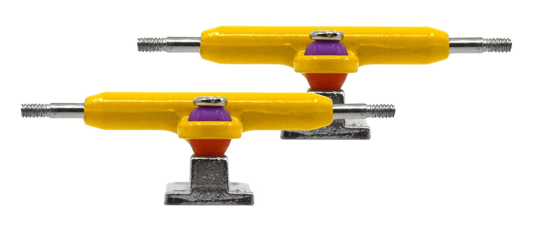 Teak Tuning Prodigy Pro Inverted Fingerboard Trucks, 32mm - Yellow & Silver Colorway