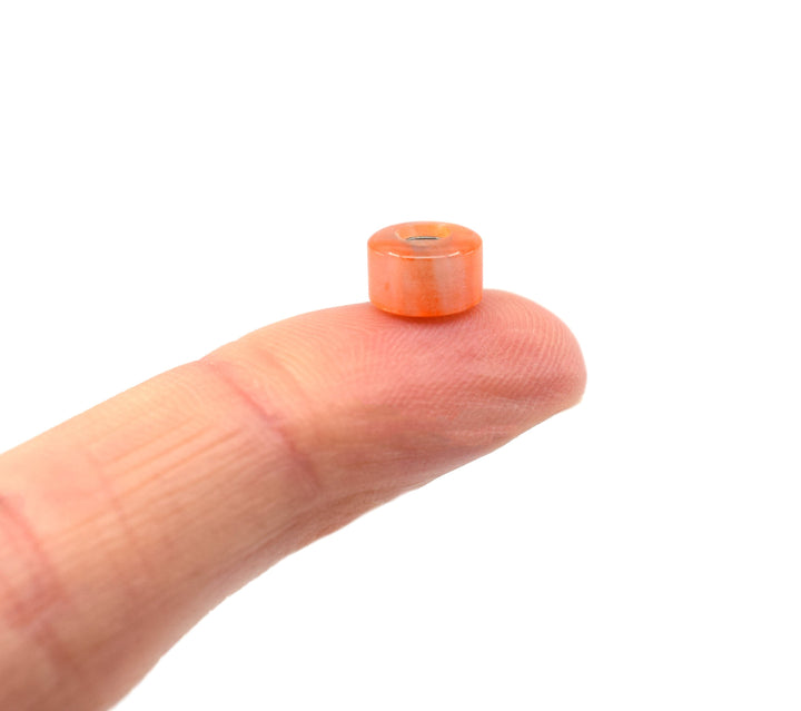 Teak Tuning Apex Urethane Fingerboard Wheels, New Street Style, Geode Series - ABEC-9 Stealth Bearings - 77D - Citrine Swirl Colorway