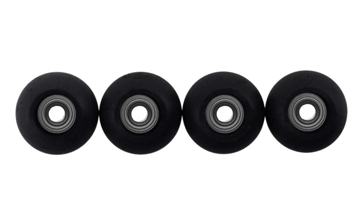 Teak Tuning Apex 61D Urethane Fingerboard Wheels, Globe Shape, ABEC-9 Stealth Bearings - Black Hole Colorway - Set of 4
