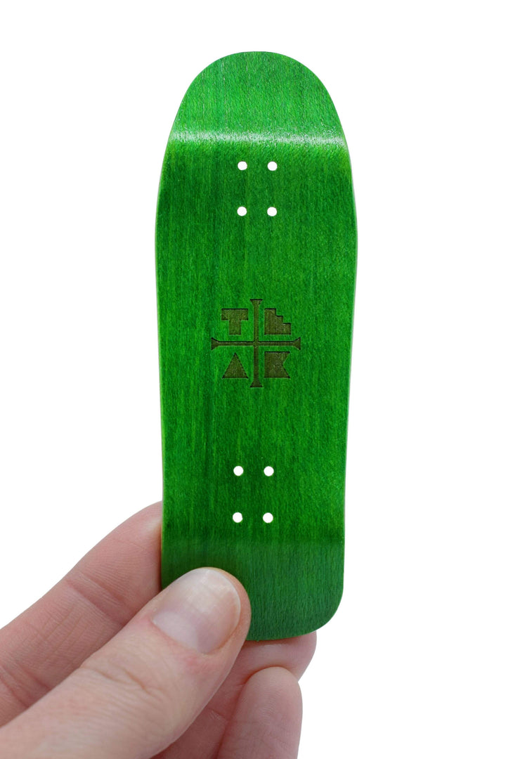 Teak Tuning Carlsbad Cruiser Wooden Fingerboard Deck, "Ghillie Green" - 34mm x 100mm