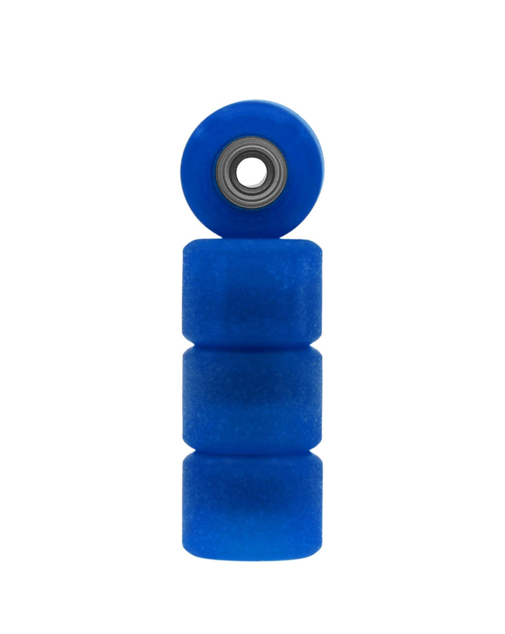 Teak Tuning Apex 71D Urethane Fingerboard Wheels, Mini "Shorty" Shape, Premium ABEC-9 Stealth Bearings - Cobalt Blue Colorway - Set of 4