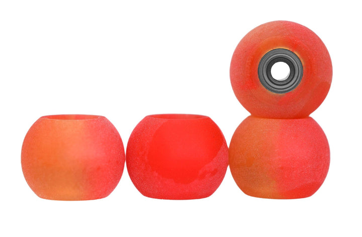 Teak Tuning Apex 61D Urethane Fingerboard Wheels, Globe Shape, ABEC-9 Stealth Bearings - Mars Colorway - Set of 4