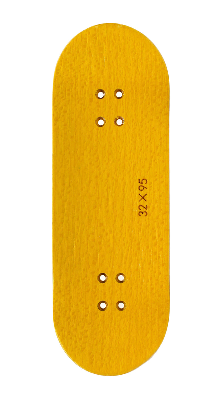 Teak Tuning PROlific Wooden 5 Ply Fingerboard Deck 32x95mm - Banana Yellow - with Color Matching Mid Ply