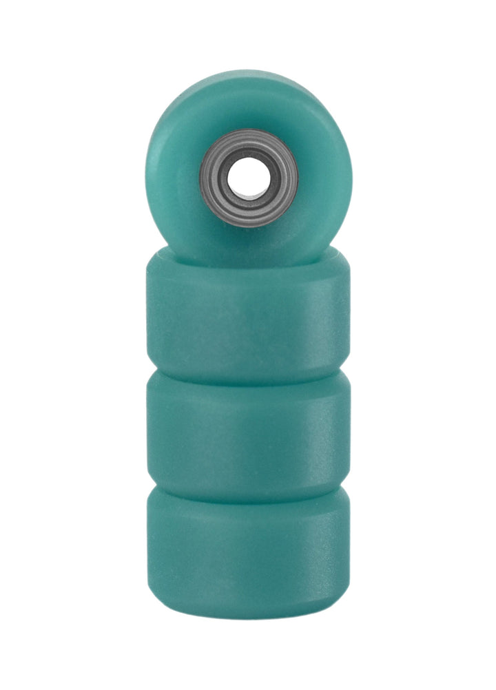 Teak Tuning Slim Bowl Fingerboard Wheels - 61D Urethane, ABEC-9 Bearings - Teak Teal Colorway