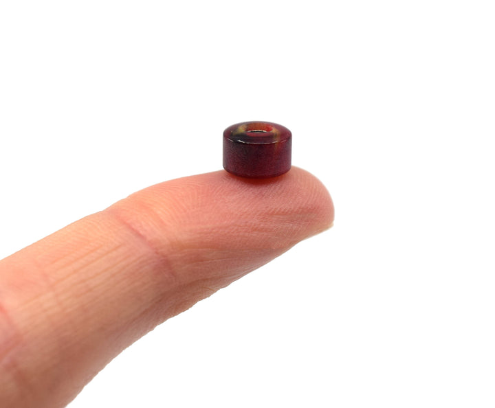 Teak Tuning Apex Urethane Fingerboard Wheels, New Street Style, Geode Series - ABEC-9 Stealth Bearings - 77D - Red Agate Swirl Colorway