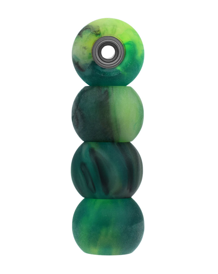 Teak Tuning Apex 61D Urethane Fingerboard Wheels, Globe Shape, ABEC-9 Stealth Bearings - Nebula Colorway - Set of 4