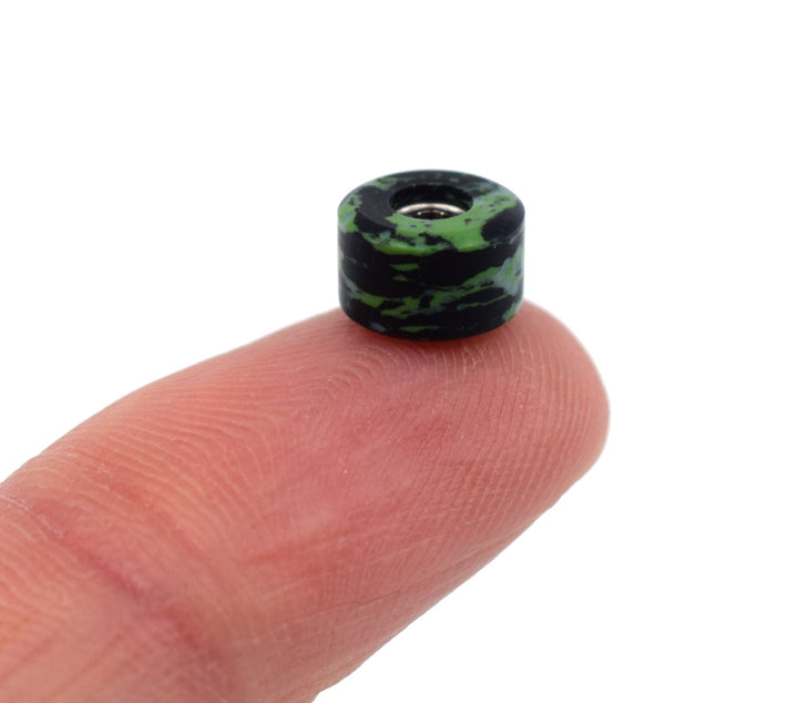 Teak Tuning *LIMITED RUN* Apex 65D All Terrain Polymer (ATP) Fingerboard Wheels, New Street Shape - Digital Swirls, Limited Series - Premium ABEC-9 Stealth Bearings -Zombie Swirl Colorway - Set of 8