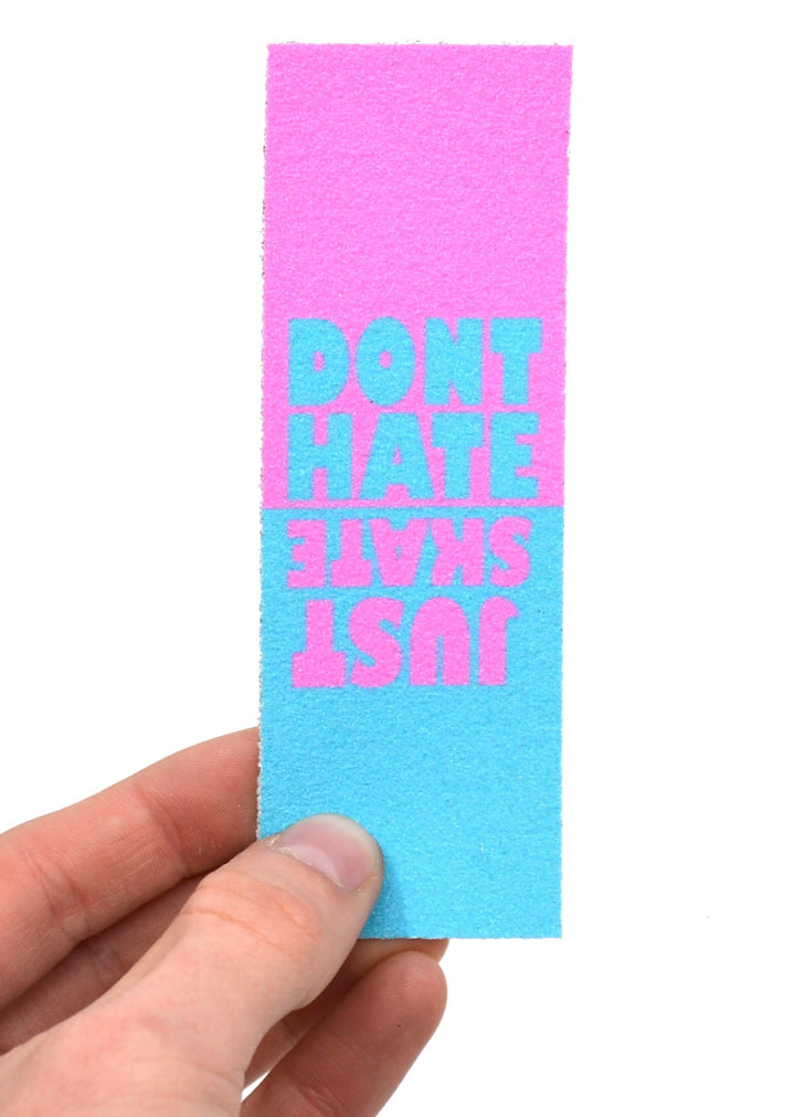 Teak Tuning 3PK Fingerboard Skate Grip Tape, "Don't Hate, Just Skate" Cotton Candy Colorway Edition - 38mm x 114mm