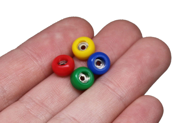 Teak Tuning CNC 100D Polyurethane Fingerboard Bearing Wheels Mix, Fireworks Edition - Set of 4