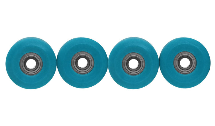 Teak Tuning Apex 65D All Terrain Polymer (ATP) Fingerboard Wheels, New Street Shape - Premium ABEC-9 Stealth Bearings - Sea Voyage Colorway - Set of 4