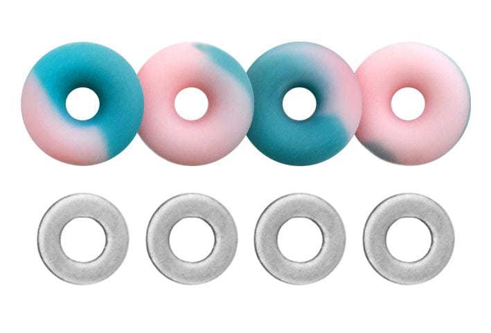 Teak Tuning O-Ring Bushings Pro Duro Series - Multiple Durometers - Pink & Teal Swirl 71A