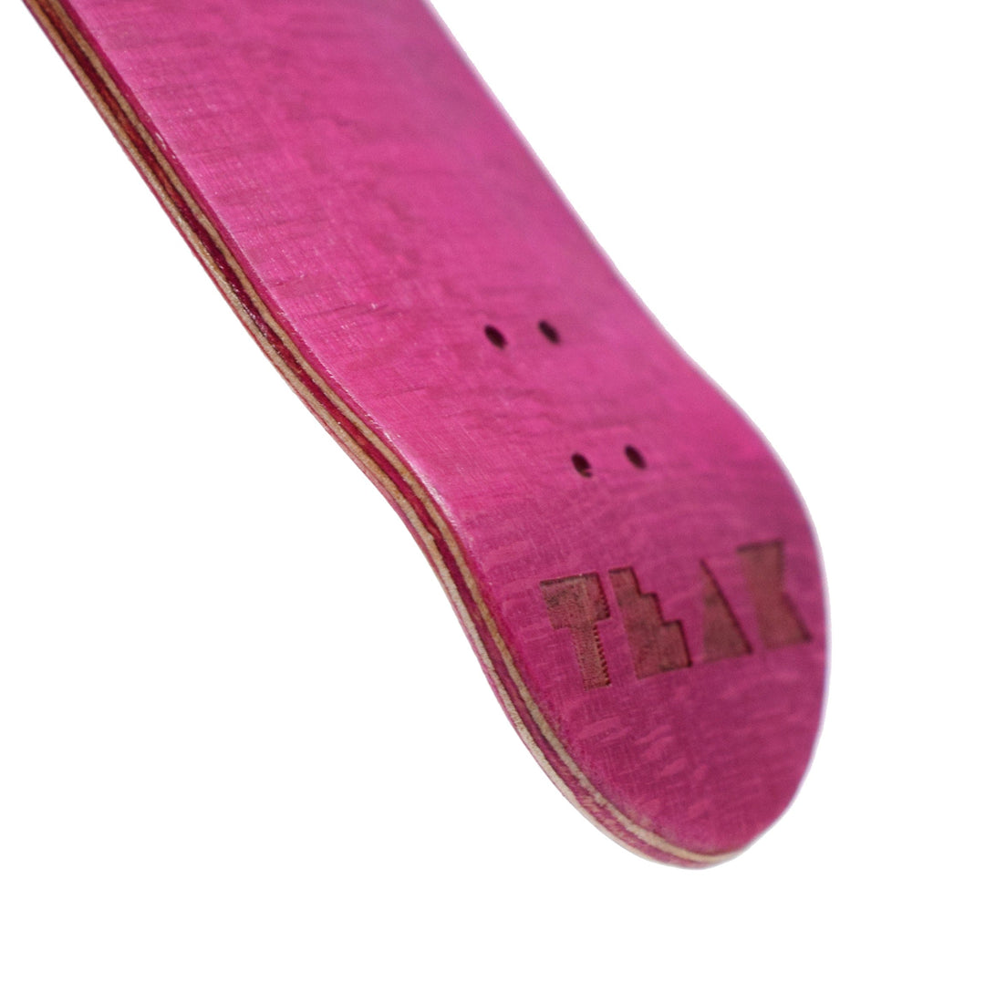 Teak Tuning PROlific Wooden 5 Ply Fingerboard Deck 32x95mm - Pink Flamingo - with Color Matching Mid Ply