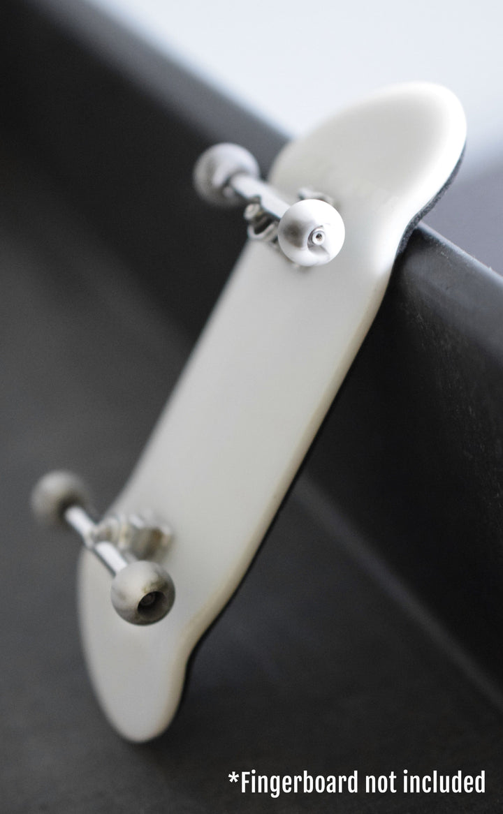 Teak Tuning Apex 61D Urethane Fingerboard Wheels, Globe Shape, ABEC-9 Stealth Bearings - Luna Colorway - Set of 4