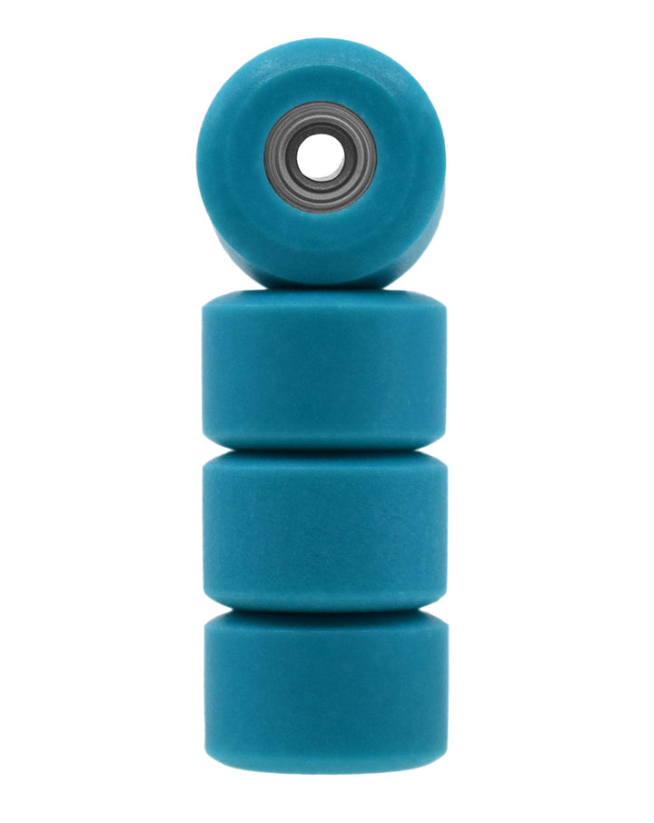 Teak Tuning Apex 65D All Terrain Polymer (ATP) Fingerboard Wheels, New Street Shape - Premium ABEC-9 Stealth Bearings - Sea Voyage Colorway - Set of 4