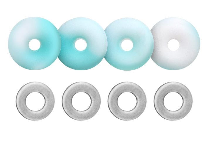 Teak Tuning O-Ring Bushings Pro Duro Series - Multiple Durometers - Teal & White Swirl 71A
