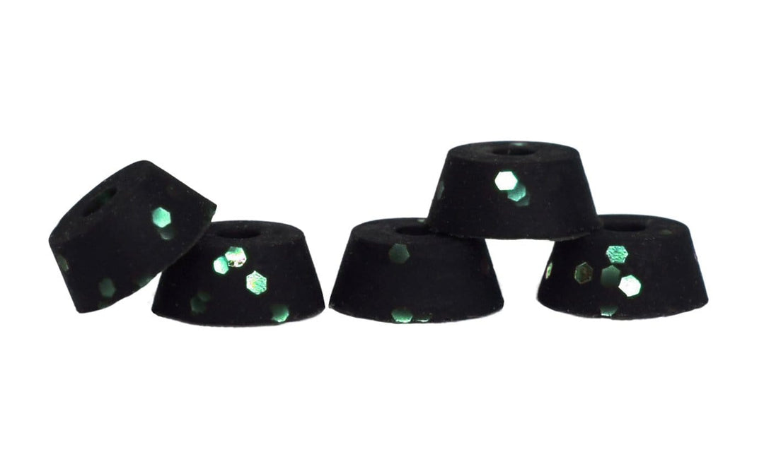 Teak Tuning Bubble Bushings Pro Duro Series - Multiple Durometers - Black with Green Glitter 71A