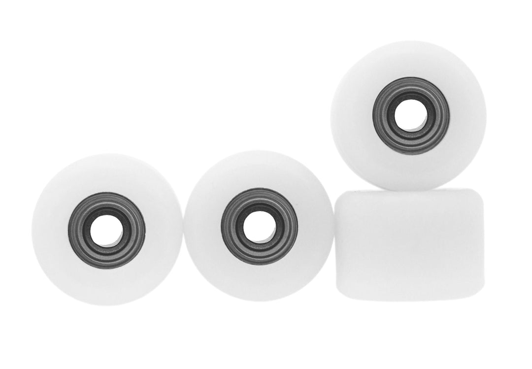 Teak Tuning Apex Shorty 61D Urethane Wheels - ABEC-9 Bearings - White Snow Colorway