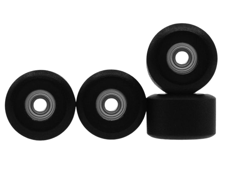 Teak Tuning Apex 65D All Terrain Polymer (ATP) Fingerboard Wheels, New Street Shape - Premium ABEC-9 Stealth Bearings - Pitch Black Colorway - Set of 4