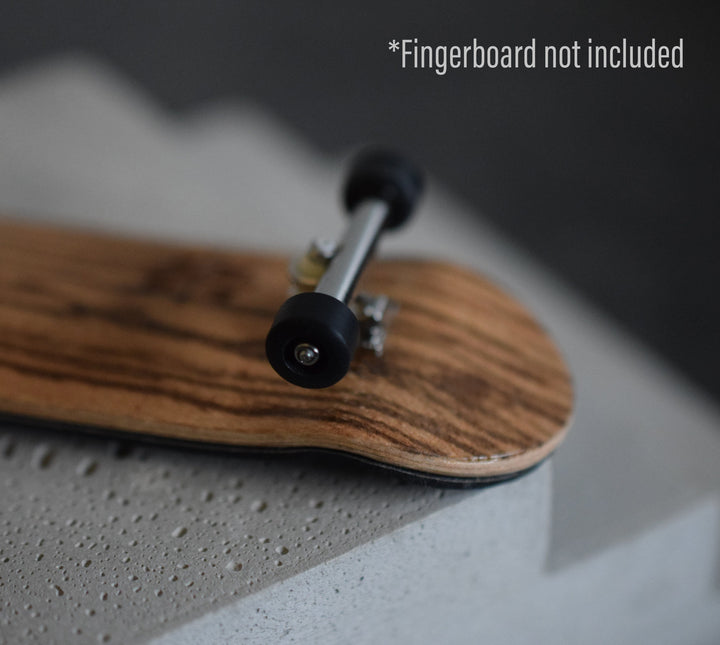 Teak Tuning Apex 65D All Terrain Polymer (ATP) Fingerboard Wheels, New Street Shape - Premium ABEC-9 Stealth Bearings - Pitch Black Colorway - Set of 4