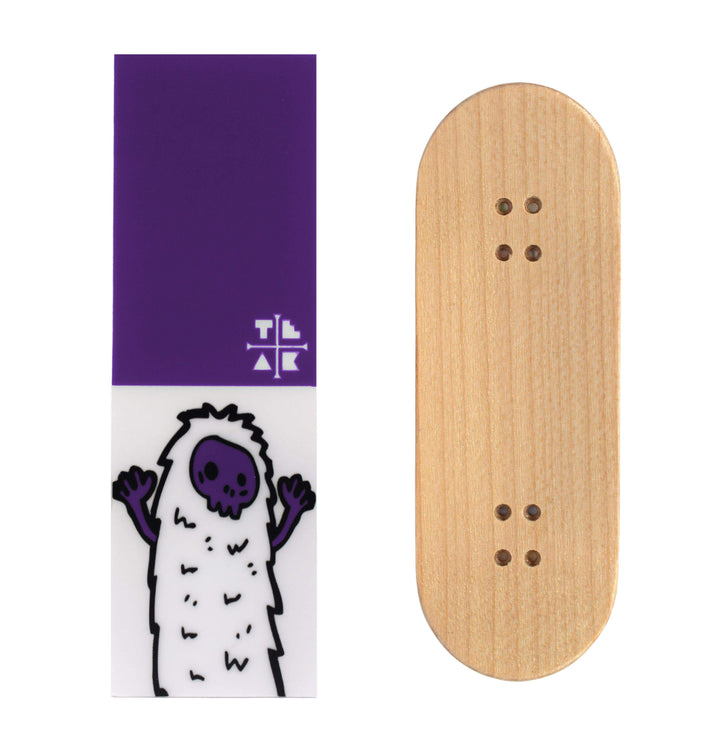 Teak Tuning Teak Swap Fingerboard Deck & Graphic Wrap - "Purple Yeti" - 32mm x 97mm