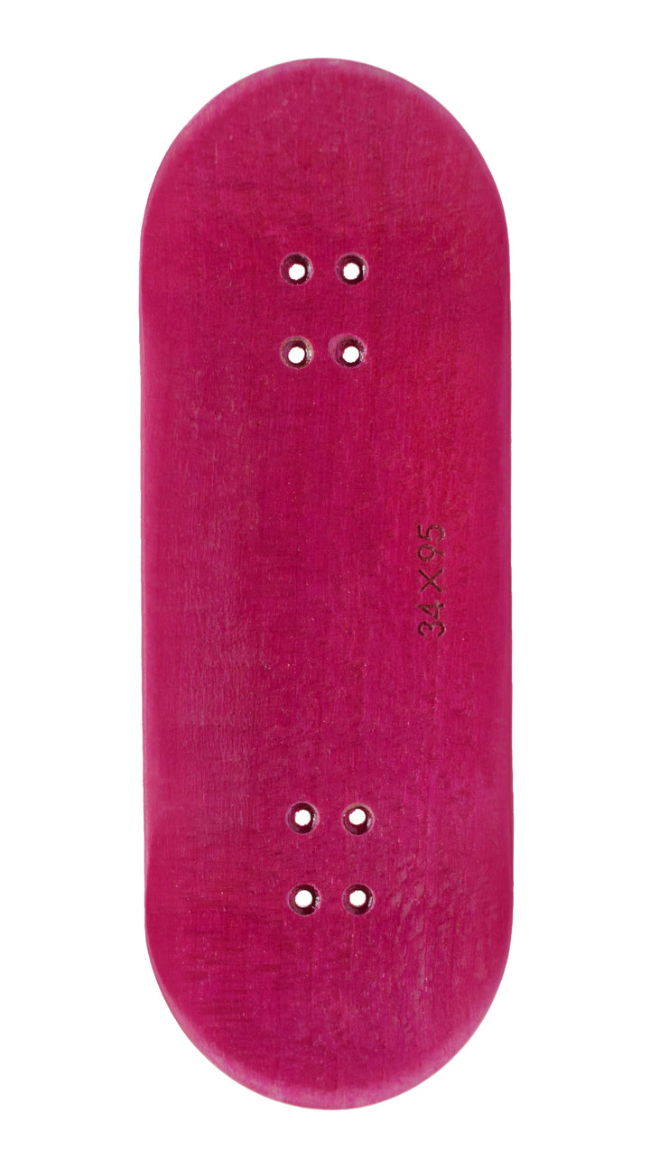 Teak Tuning PROlific Wooden 5 Ply Fingerboard Deck 34x95mm - Pink Flamingo - with Color Matching Mid Ply