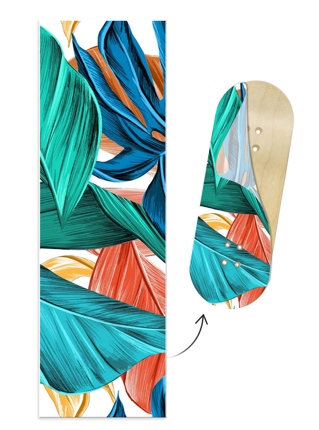 Teak Tuning Limited Edition "Colored Leaves" Deck Graphic Wrap - 35mm x 110mm