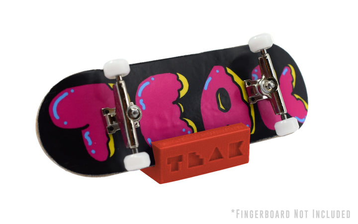 Teak Tuning Fingerboard Display Stand - Rectangle Edition - Red Chili Pepper Colorway