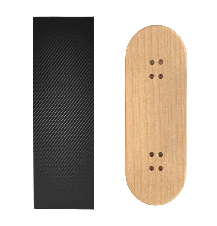 Teak Tuning Teak Swap Fingerboard Deck & Graphic Wrap - "Carbon Fiber" - 32mm x 97mm