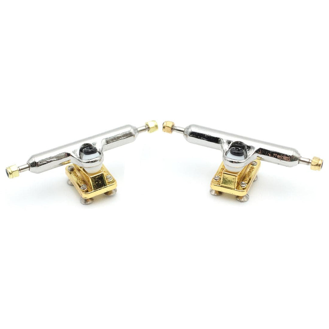 FlatFace Fingerboards 33mm Professional Blistered Fingerboard Trucks - Gold and Silver Chrome